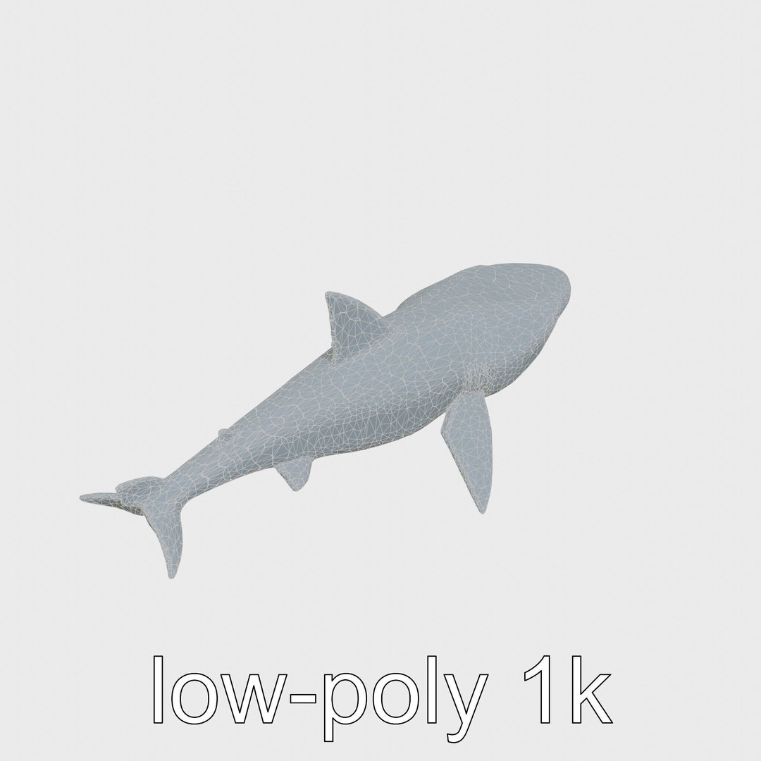 Sawshark 3D Model – Low Poly PBR Asset for Games and Rendering - View 22