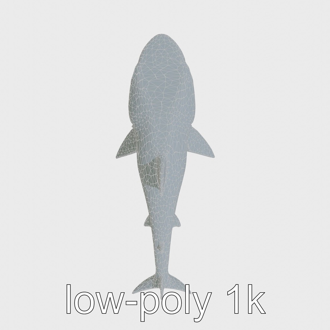 Sawshark 3D Model – Low Poly PBR Asset for Games and Rendering - View 24