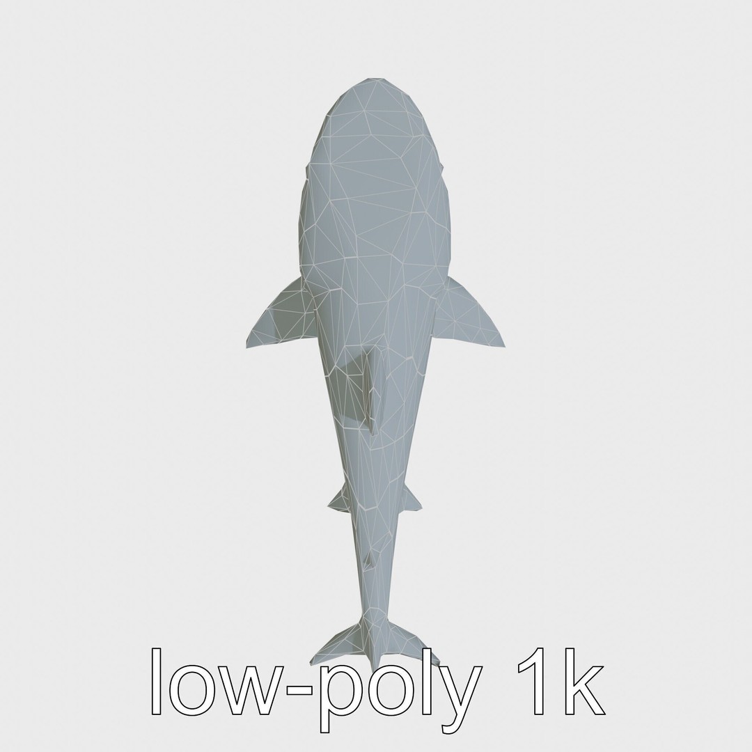 Sawshark 3D Model – Low Poly PBR Asset for Games and Rendering - View 25