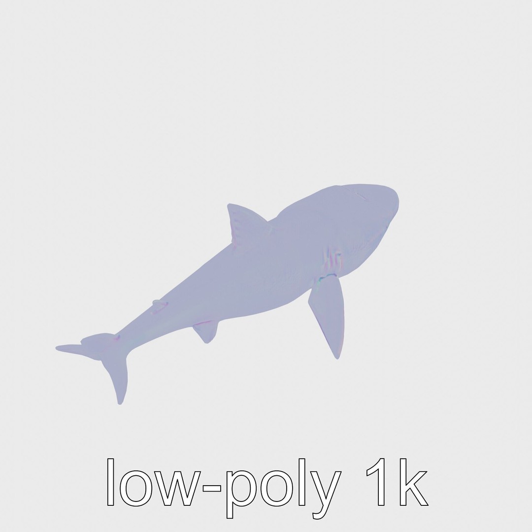Sawshark 3D Model – Low Poly PBR Asset for Games and Rendering - View 28