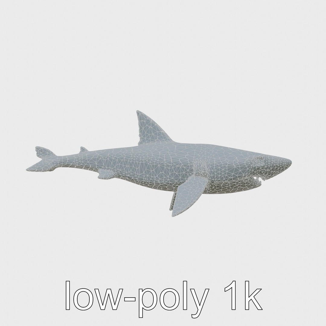 Sawshark 3D Model – Low Poly PBR Asset for Games and Rendering - View 29