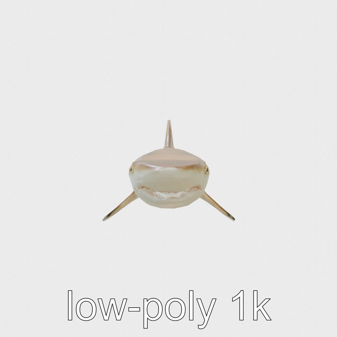 Sawshark 3D Model – Low Poly PBR Asset for Games and Rendering - View 6
