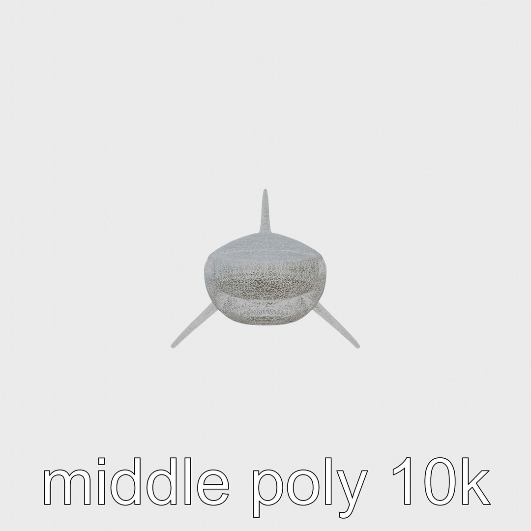 Sawshark 3D Model – Low Poly PBR Asset for Games and Rendering - View 7