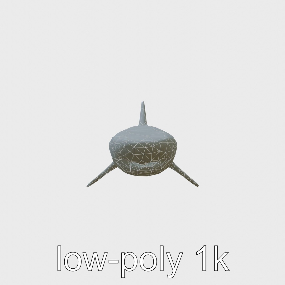 Sawshark 3D Model – Low Poly PBR Asset for Games and Rendering - View 9