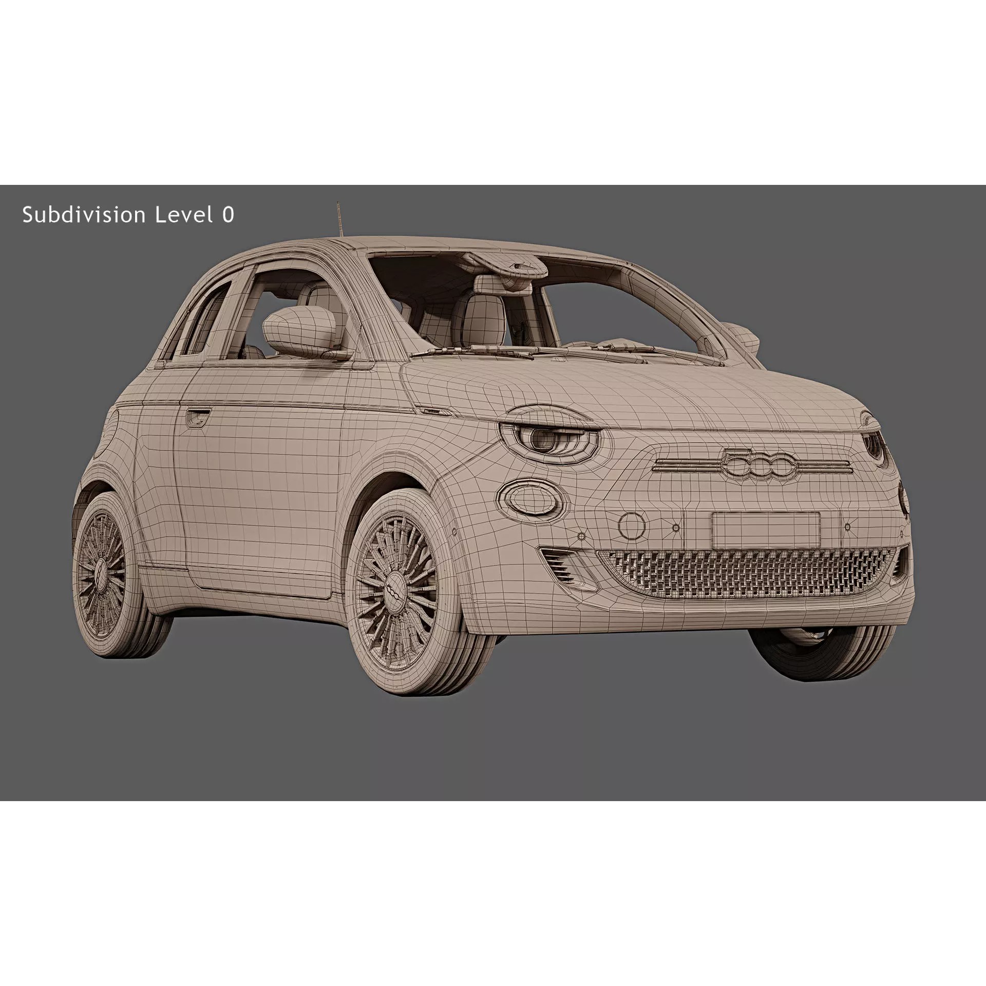 2021 Fiat 500 3+1 - Photorealistic 3D Model - View 17