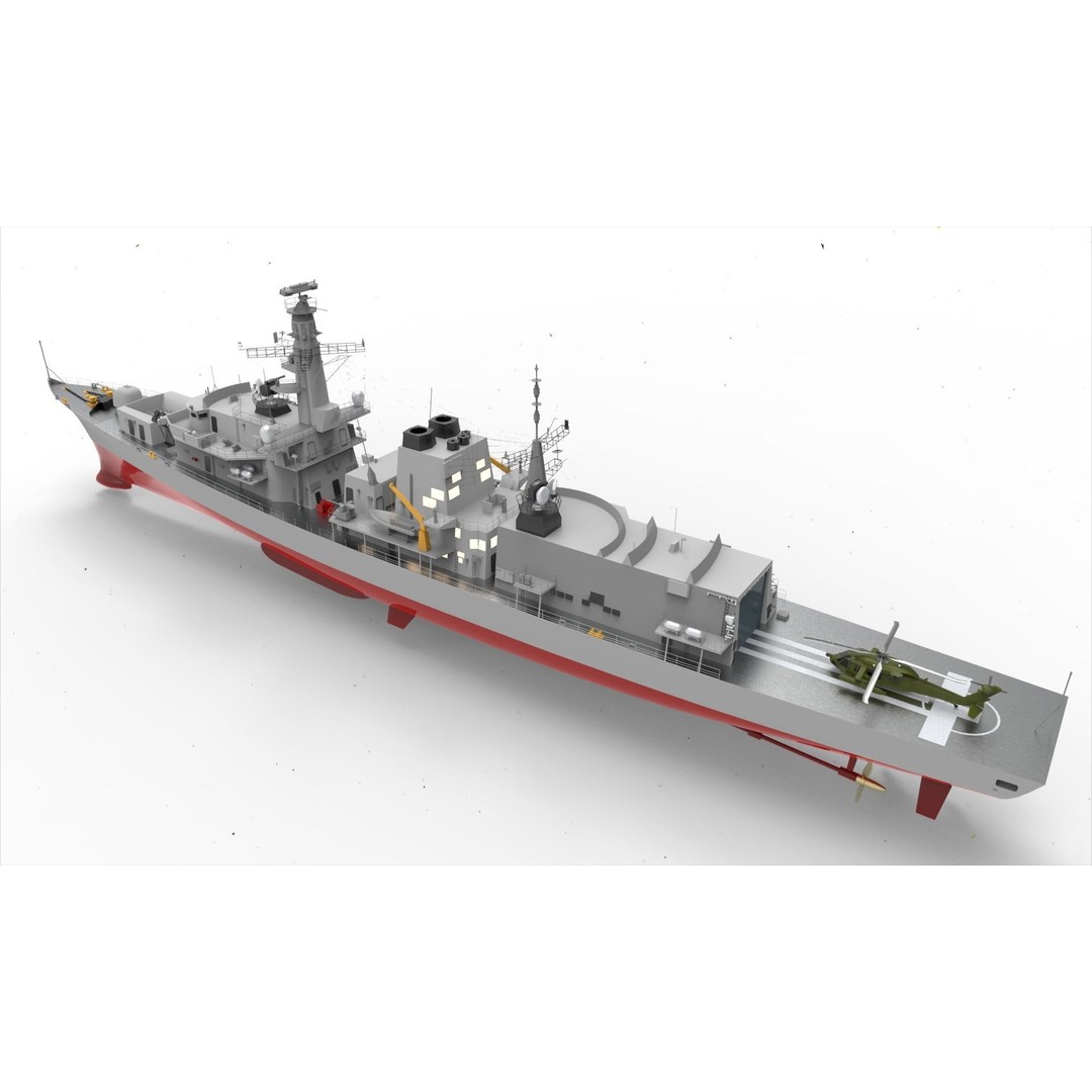 Type 23 Frigate 3D Model – Anti-Submarine Warfare Vessel, FBX - View 10