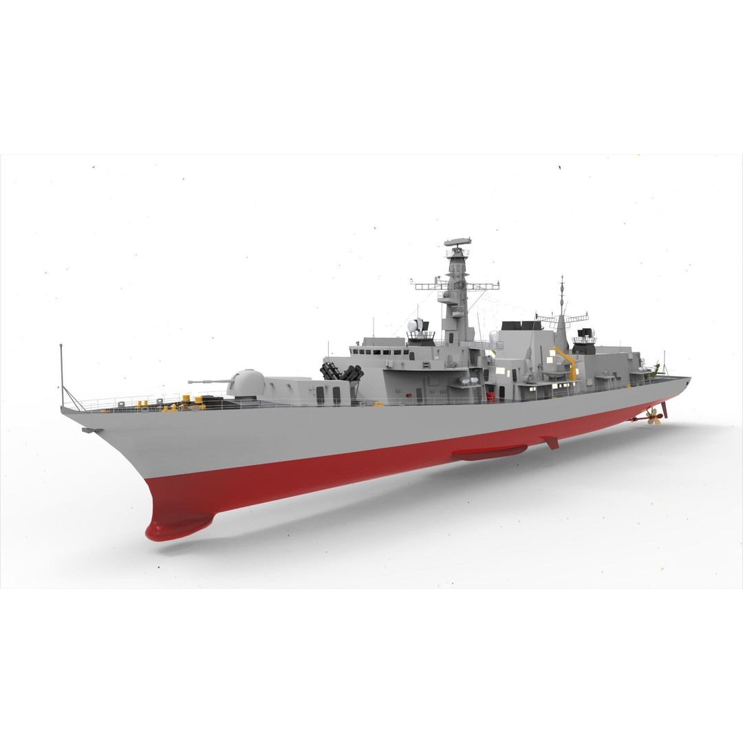 Type 23 Frigate 3D Model – Anti-Submarine Warfare Vessel, FBX - View 3