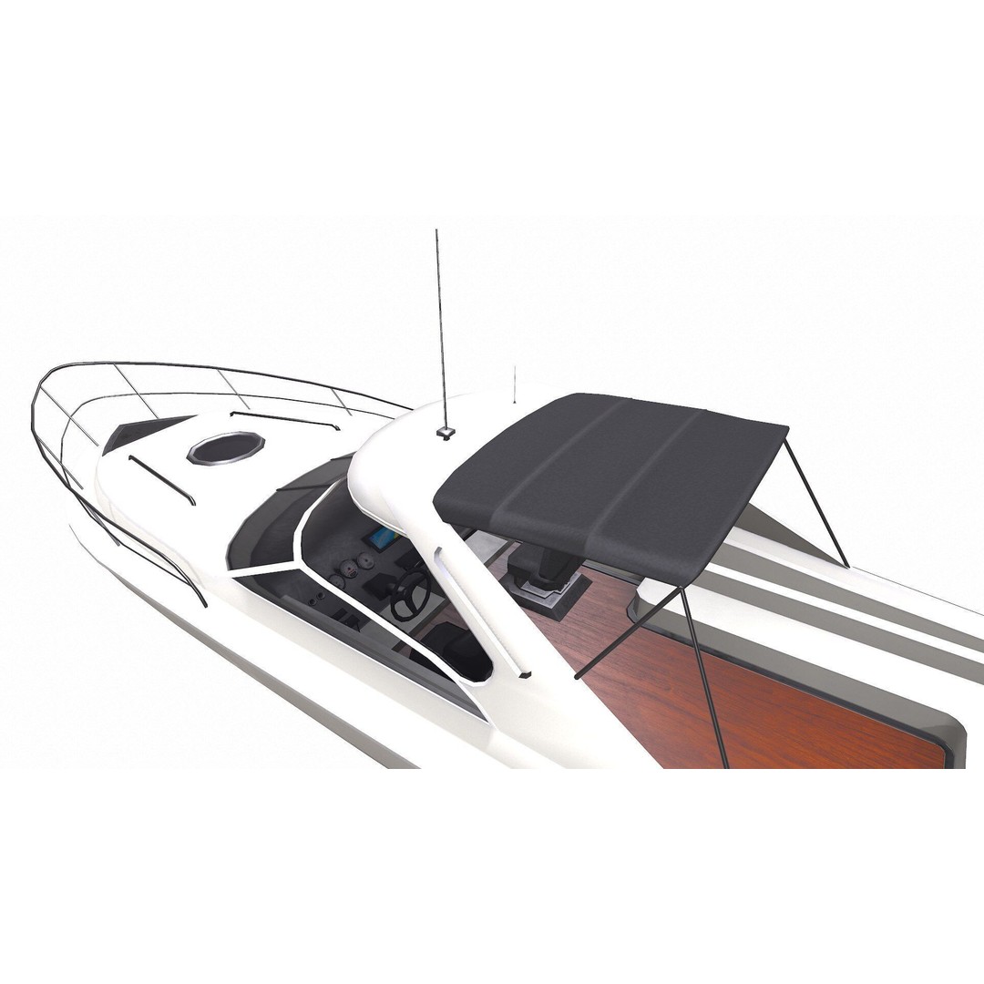 Speedboat 3D Model – Low Poly PBR Game Asset, FBX, OBJ