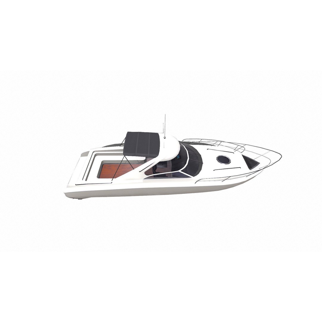 Speedboat 3D Model – Low Poly PBR Game Asset, FBX, OBJ - View 14