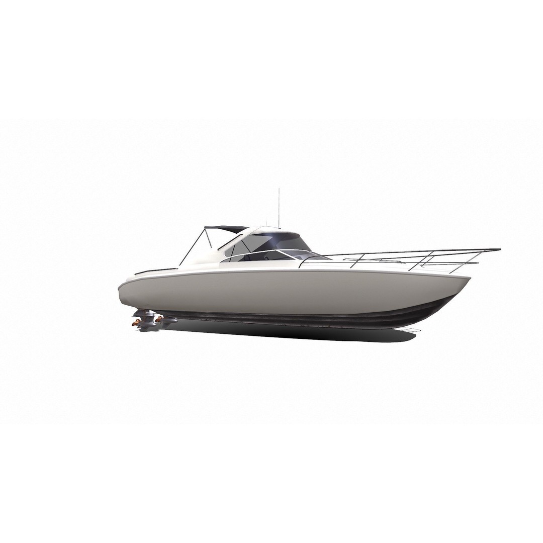 Speedboat 3D Model – Low Poly PBR Game Asset, FBX, OBJ - View 15
