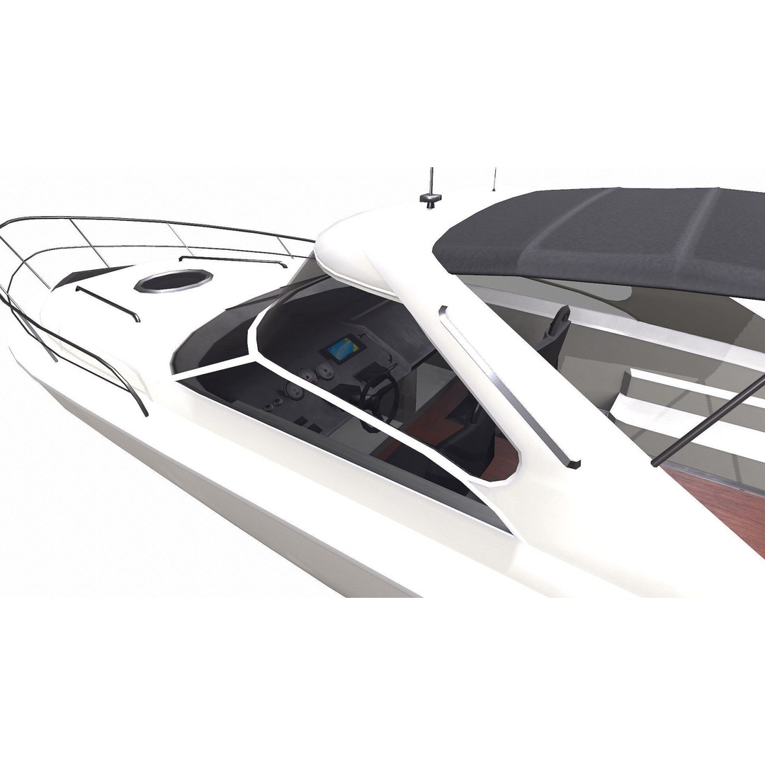Speedboat 3D Model – Low Poly PBR Game Asset, FBX, OBJ - View 19