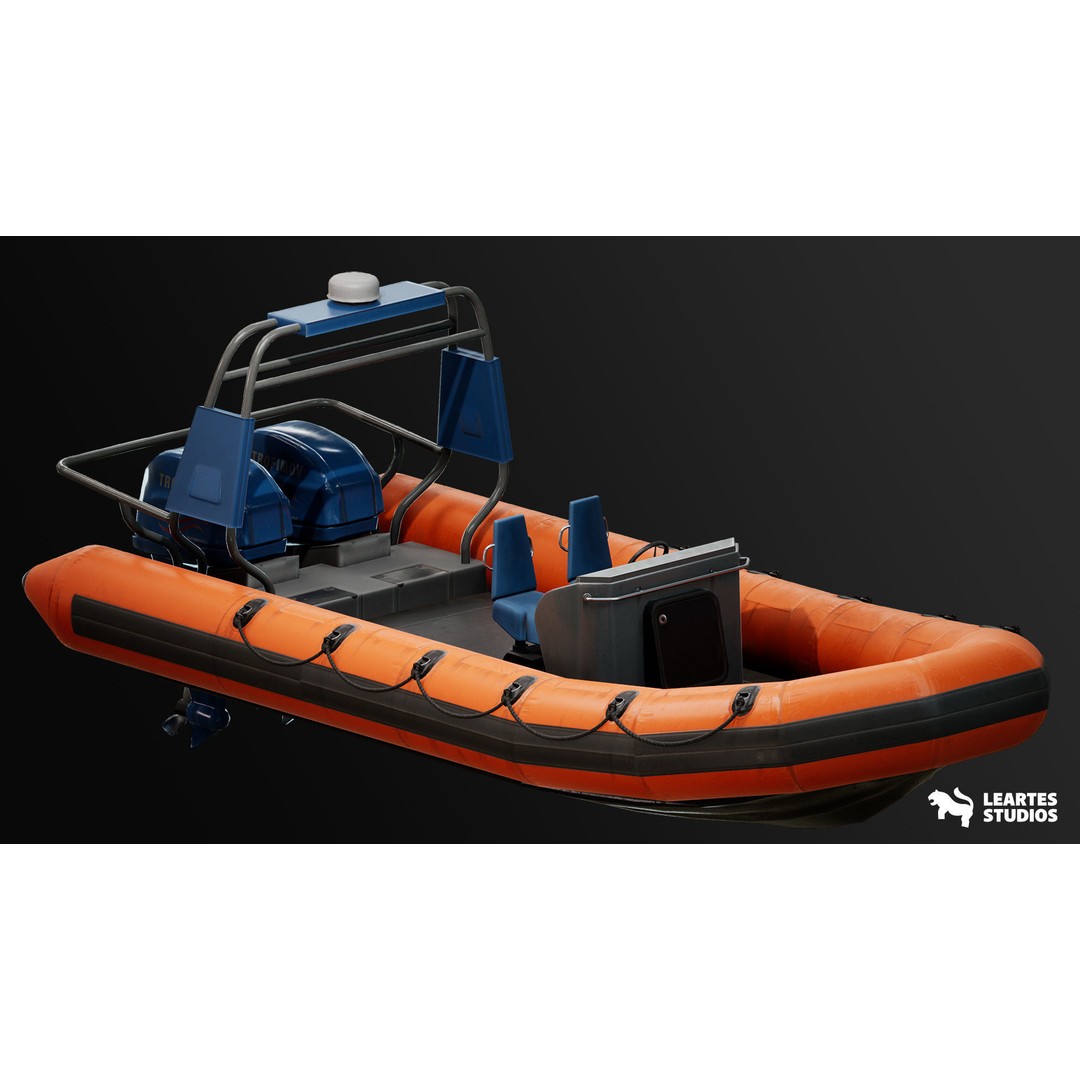 Military Boat 3D Model – Rigged Low-Poly PBR Asset for Unreal - View 4