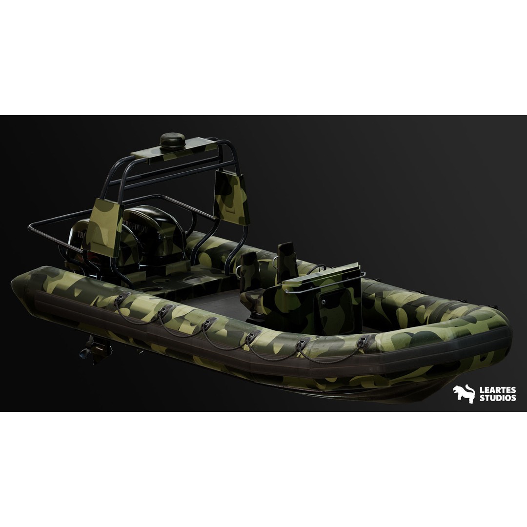 Military Boat 3D Model – Rigged Low-Poly PBR Asset for Unreal - View 5