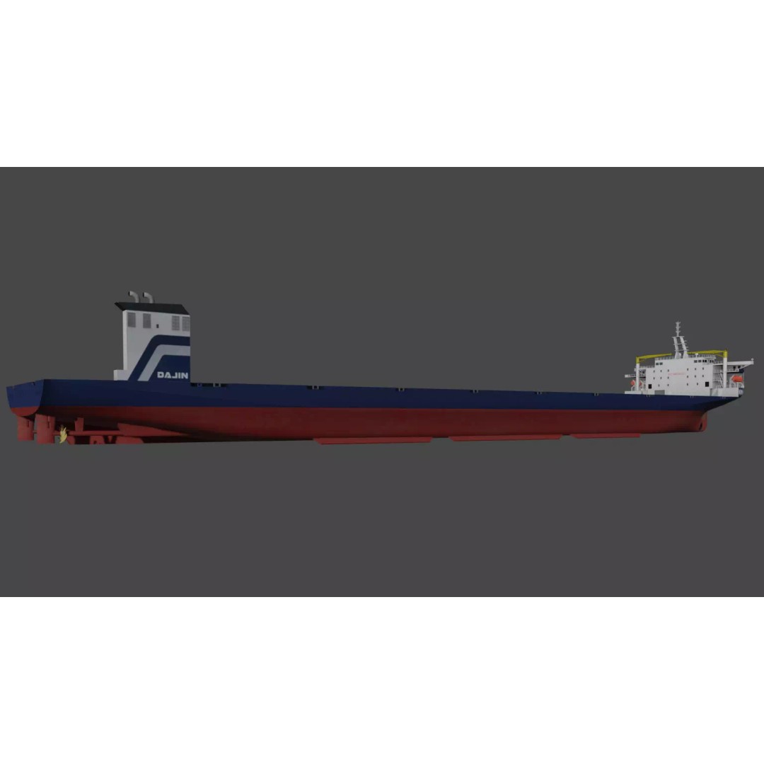 Heavy Deck Carrier KING ONE 3D Model – Low Poly Industrial Vessel, FBX - View 10