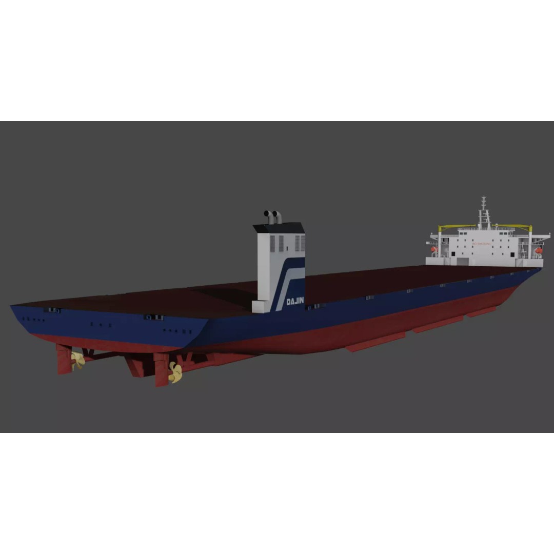 Heavy Deck Carrier KING ONE 3D Model – Low Poly Industrial Vessel, FBX - View 11
