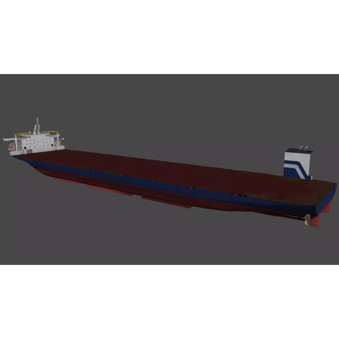 Heavy Deck Carrier KING ONE 3D Model – Low Poly Industrial Vessel, FBX - View 12