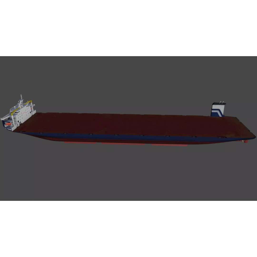Heavy Deck Carrier KING ONE 3D Model – Low Poly Industrial Vessel, FBX - View 13