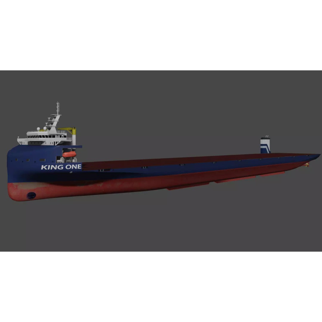 Heavy Deck Carrier KING ONE 3D Model – Low Poly Industrial Vessel, FBX - View 14