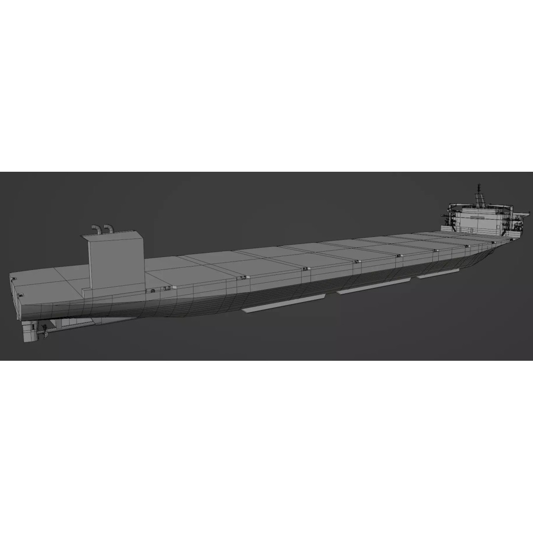 Heavy Deck Carrier KING ONE 3D Model – Low Poly Industrial Vessel, FBX - View 7