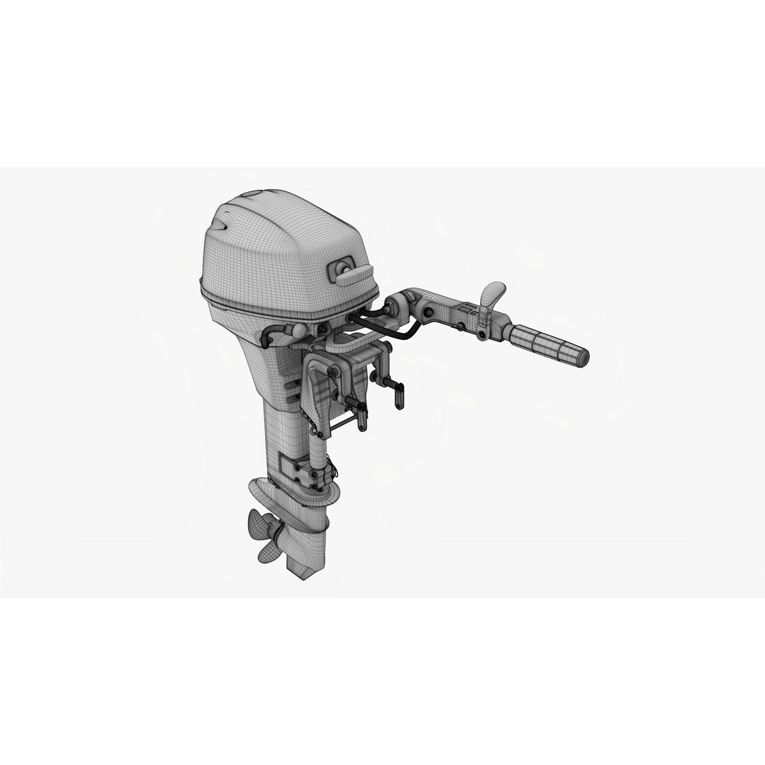 Outboard Motor 3D Model – PBR Game-Ready Asset, FBX/OBJ - View 14