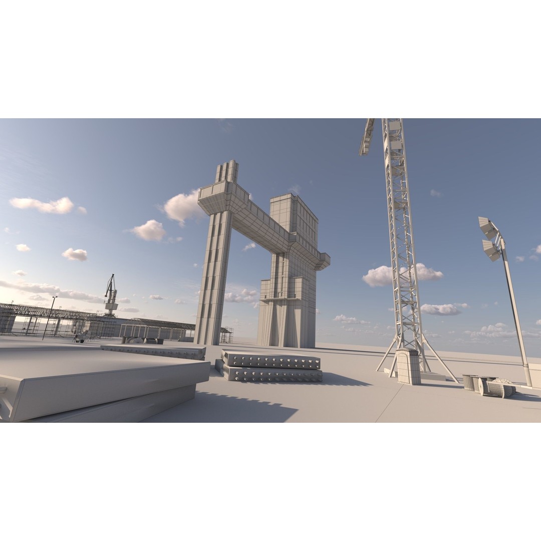 Commercial Harbor 3D Model – Highly Detailed Port Environment, FBX - View 14
