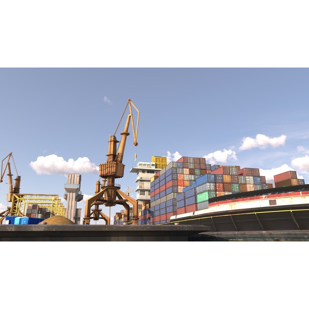 Commercial Harbor 3D Model – Highly Detailed Port Environment, FBX - View 5