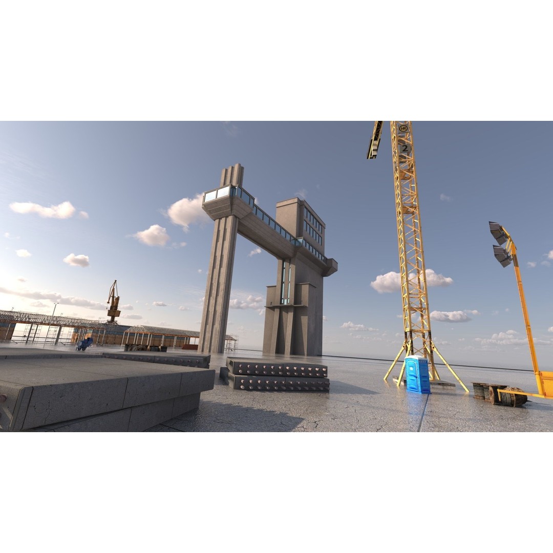 Commercial Harbor 3D Model – Highly Detailed Port Environment, FBX - View 8