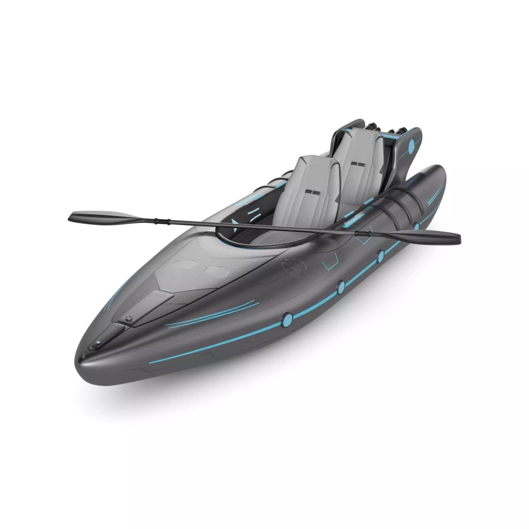 Inflatable Kayak 3D Model – Futuristic Tandem Design, FBX