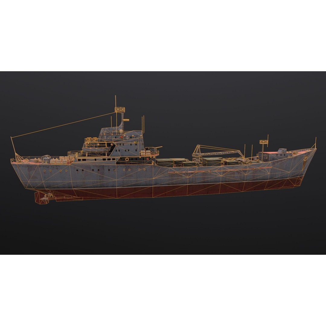 Alligator-Class Landing Ship 3D Model – Low Poly Game Asset, FBX - View 7