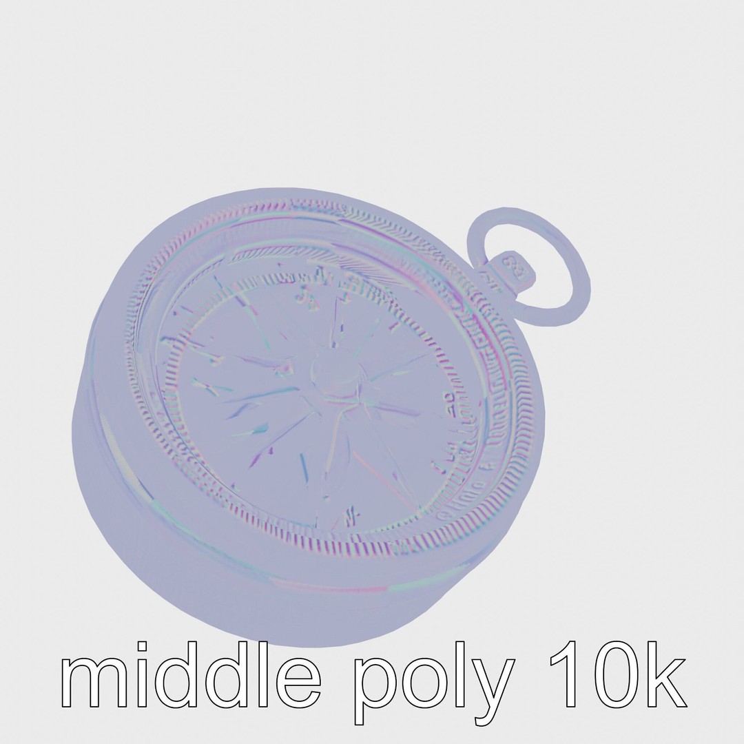Elegant Brass Nautical Compass 3D Model – Low Poly PBR Asset, FBX - View 13