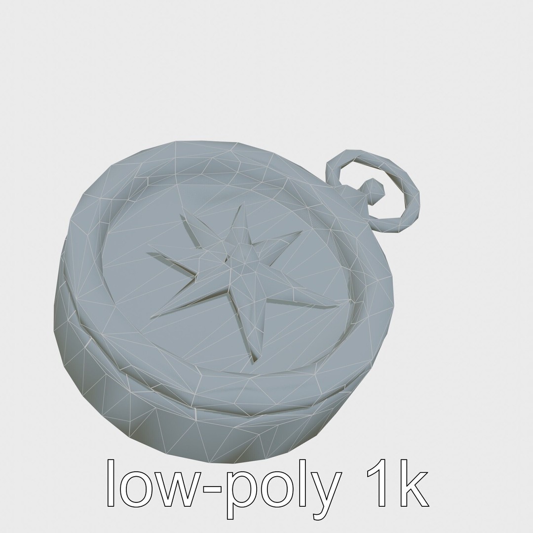 Elegant Brass Nautical Compass 3D Model – Low Poly PBR Asset, FBX - View 15