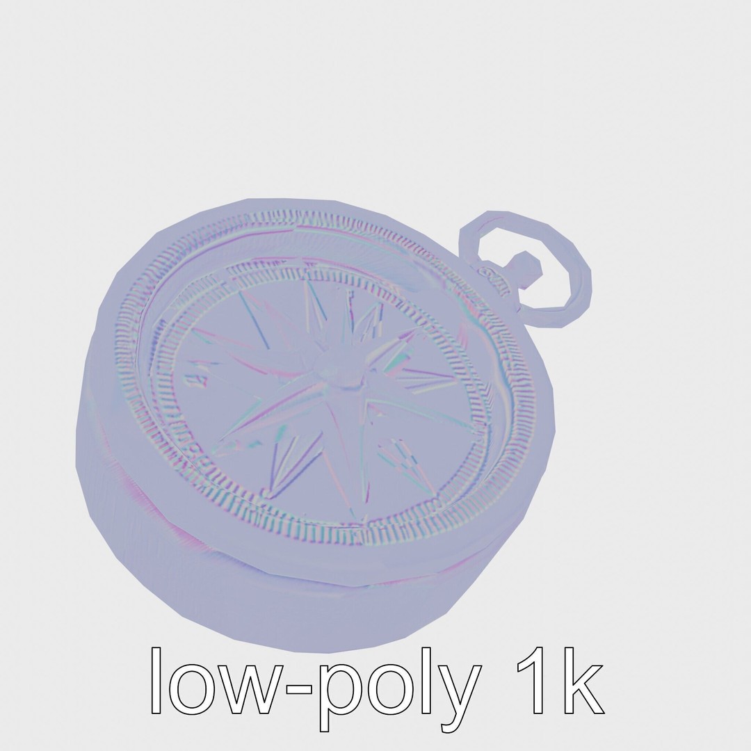 Elegant Brass Nautical Compass 3D Model – Low Poly PBR Asset, FBX - View 17