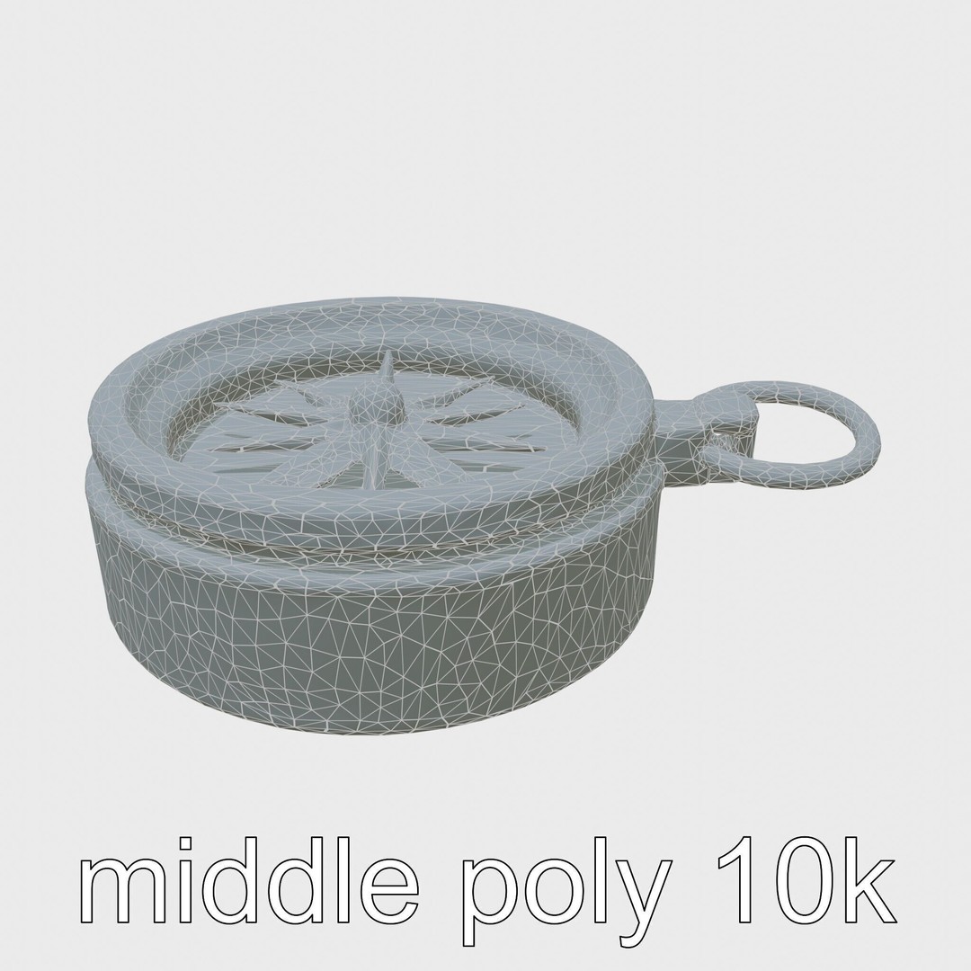 Elegant Brass Nautical Compass 3D Model – Low Poly PBR Asset, FBX - View 21