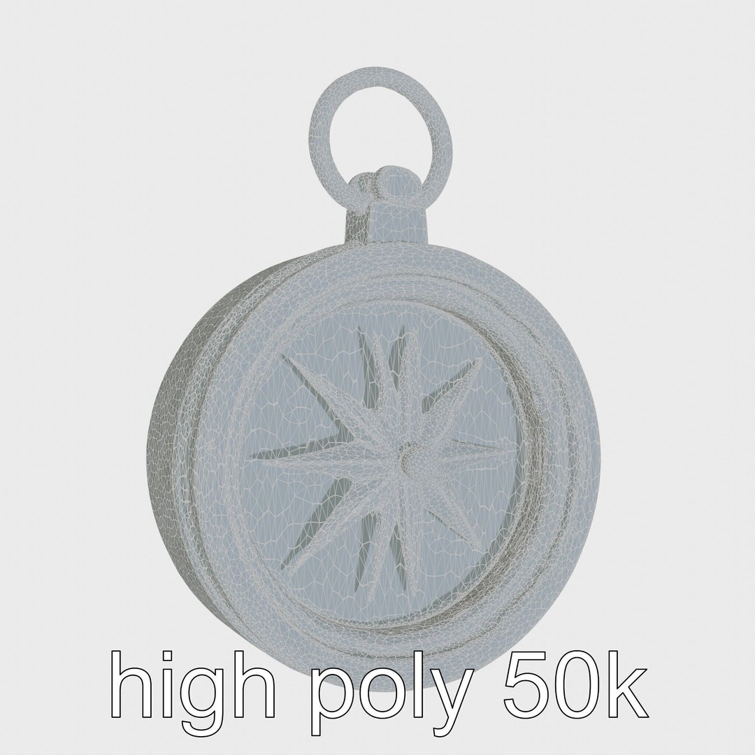 Elegant Brass Nautical Compass 3D Model – Low Poly PBR Asset, FBX - View 23