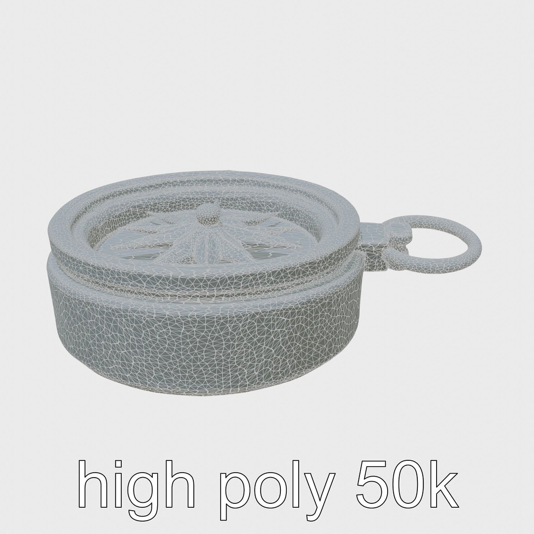 Elegant Brass Nautical Compass 3D Model – Low Poly PBR Asset, FBX - View 24