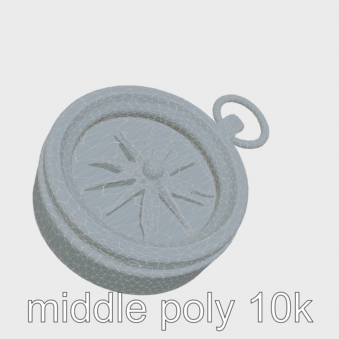 Elegant Brass Nautical Compass 3D Model – Low Poly PBR Asset, FBX - View 27