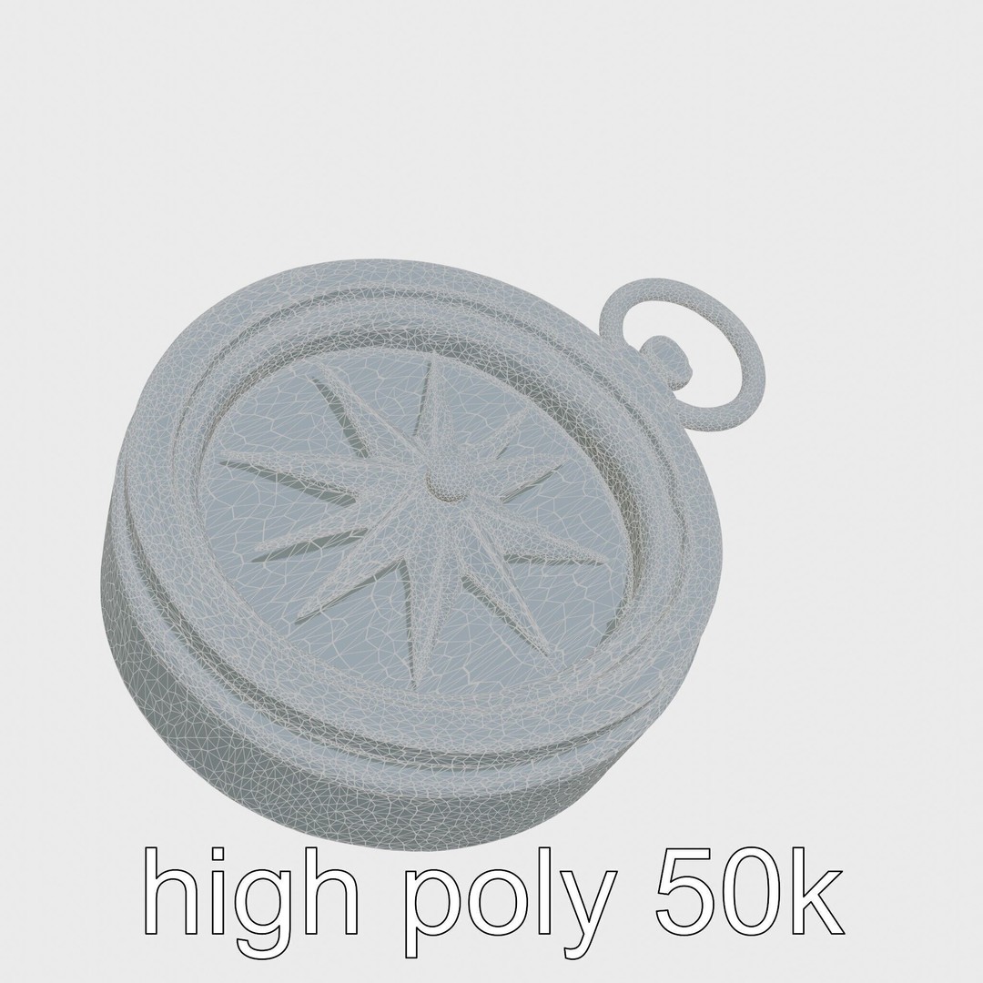 Elegant Brass Nautical Compass 3D Model – Low Poly PBR Asset, FBX - View 30