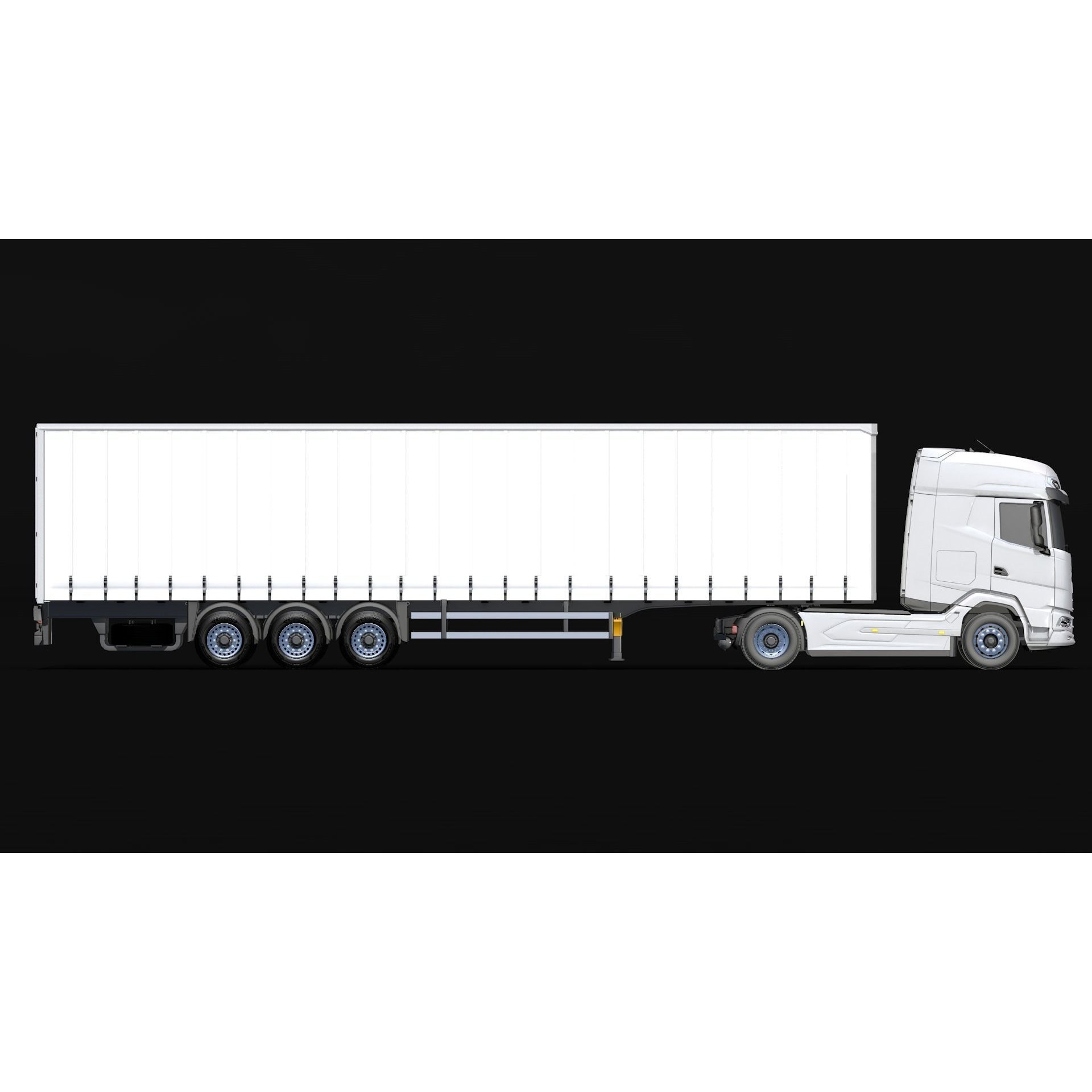 2021 DAF XG 480 Sider Trailer - High-Detail 3D Model - View 10