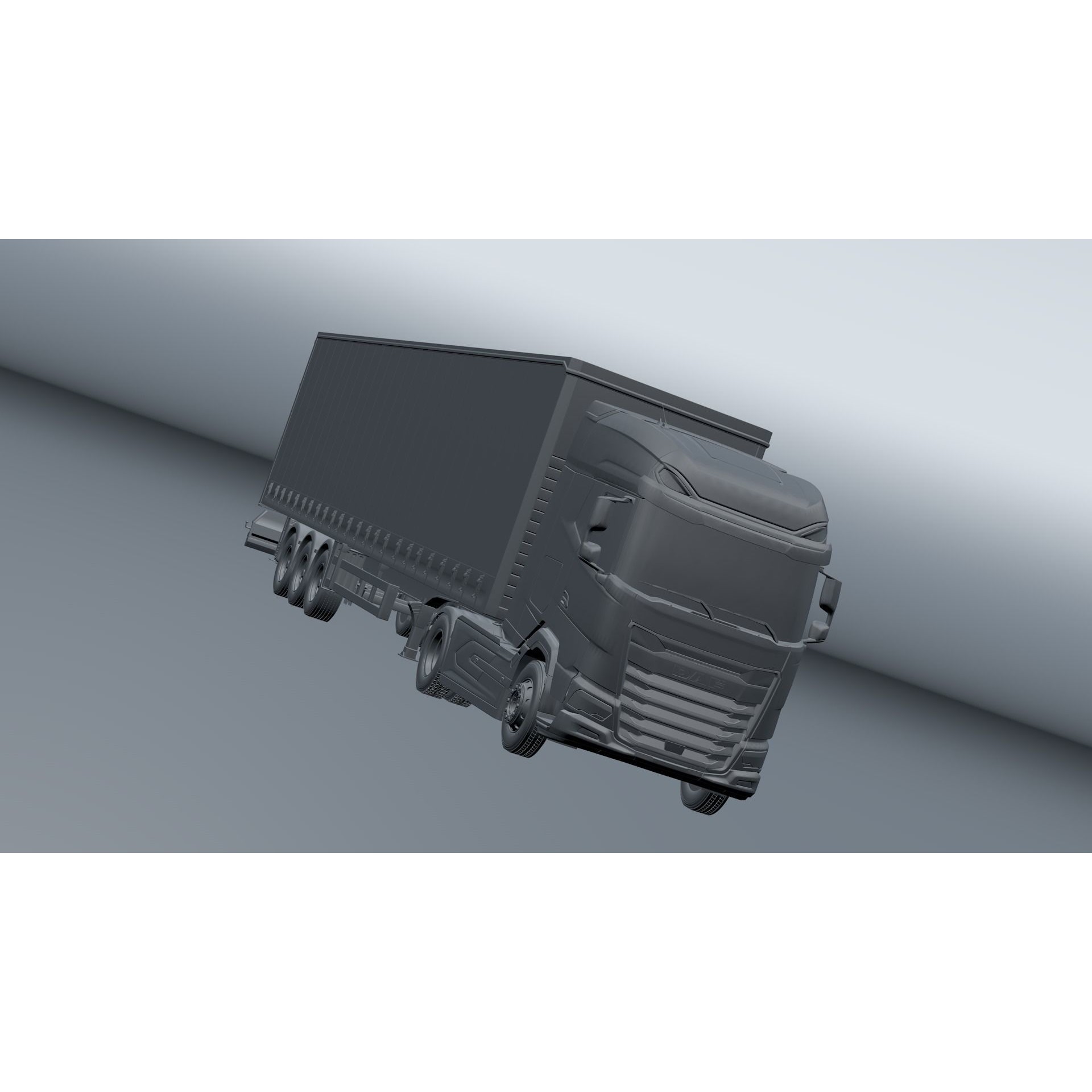 2021 DAF XG 480 Sider Trailer - High-Detail 3D Model - View 12