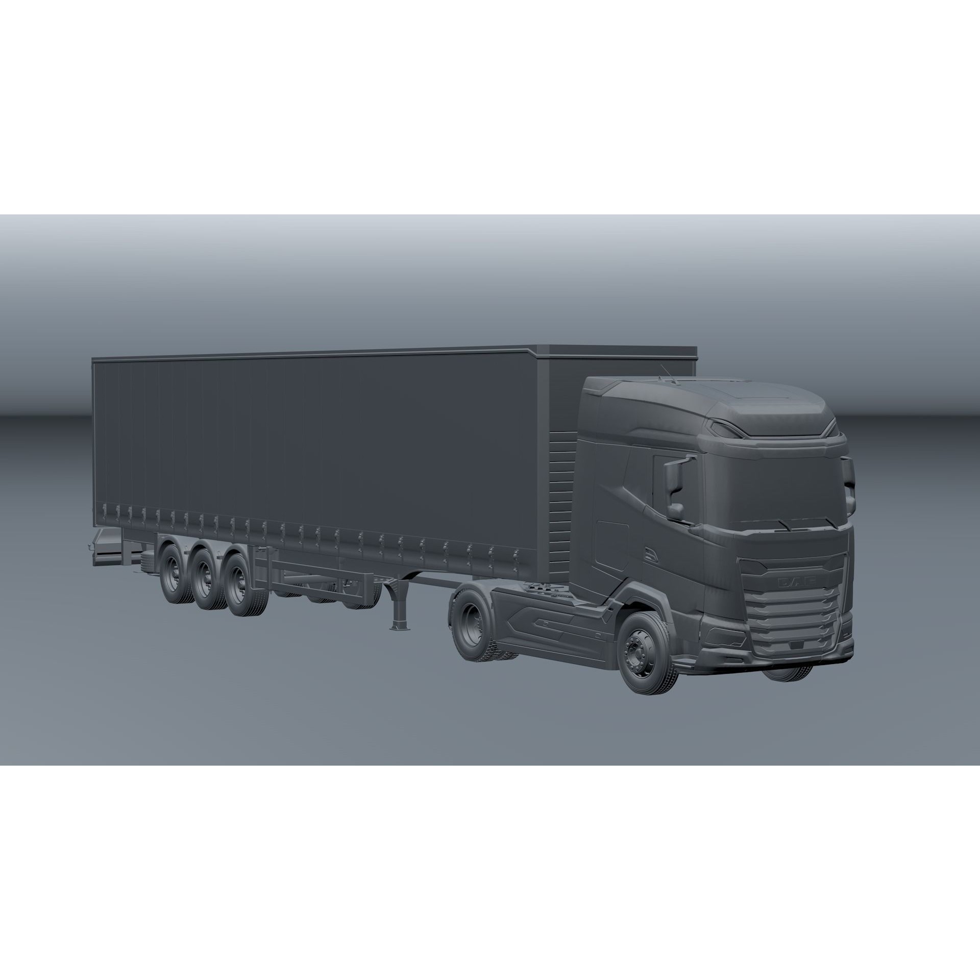 2021 DAF XG 480 Sider Trailer - High-Detail 3D Model - View 13