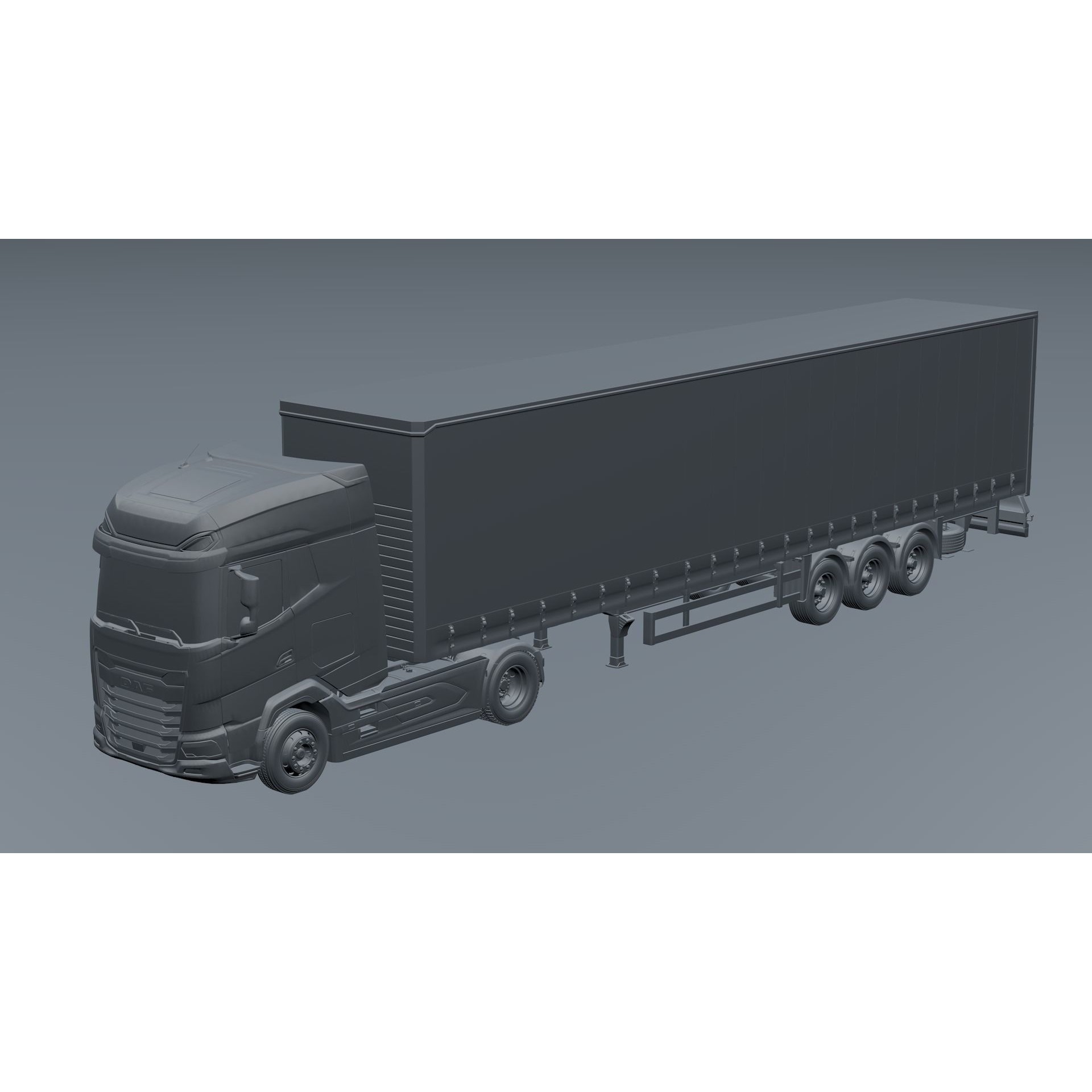 2021 DAF XG 480 Sider Trailer - High-Detail 3D Model - View 15