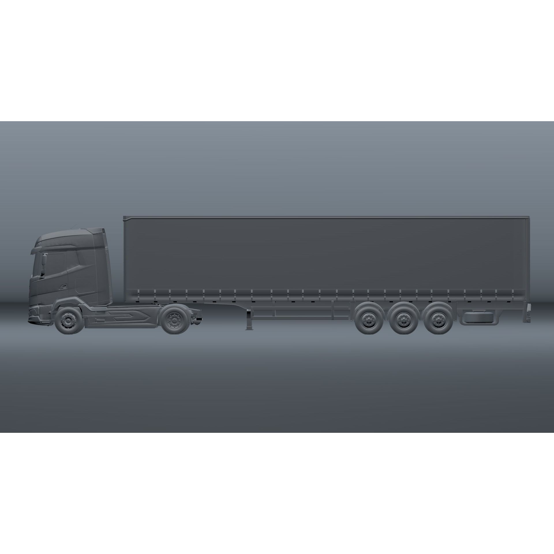 2021 DAF XG 480 Sider Trailer - High-Detail 3D Model - View 16