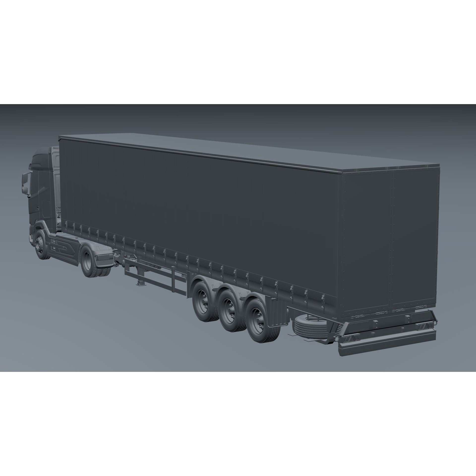2021 DAF XG 480 Sider Trailer - High-Detail 3D Model - View 17