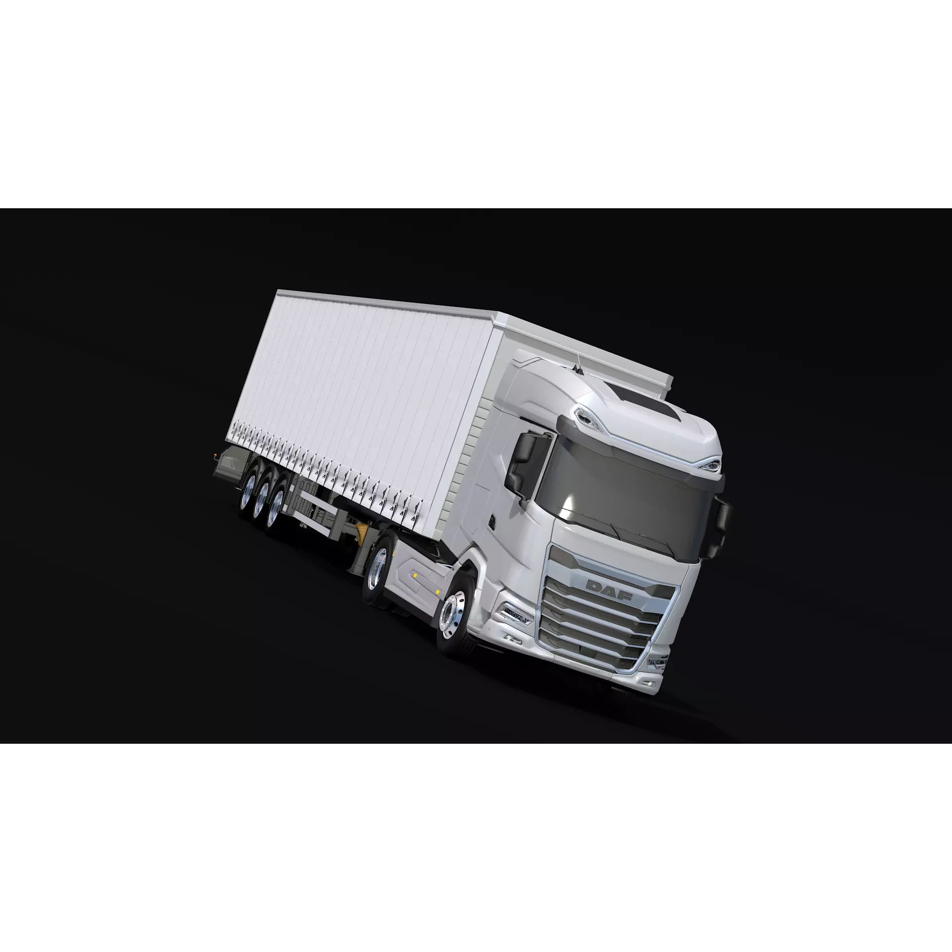 2021 DAF XG 480 Sider Trailer - High-Detail 3D Model - View 2