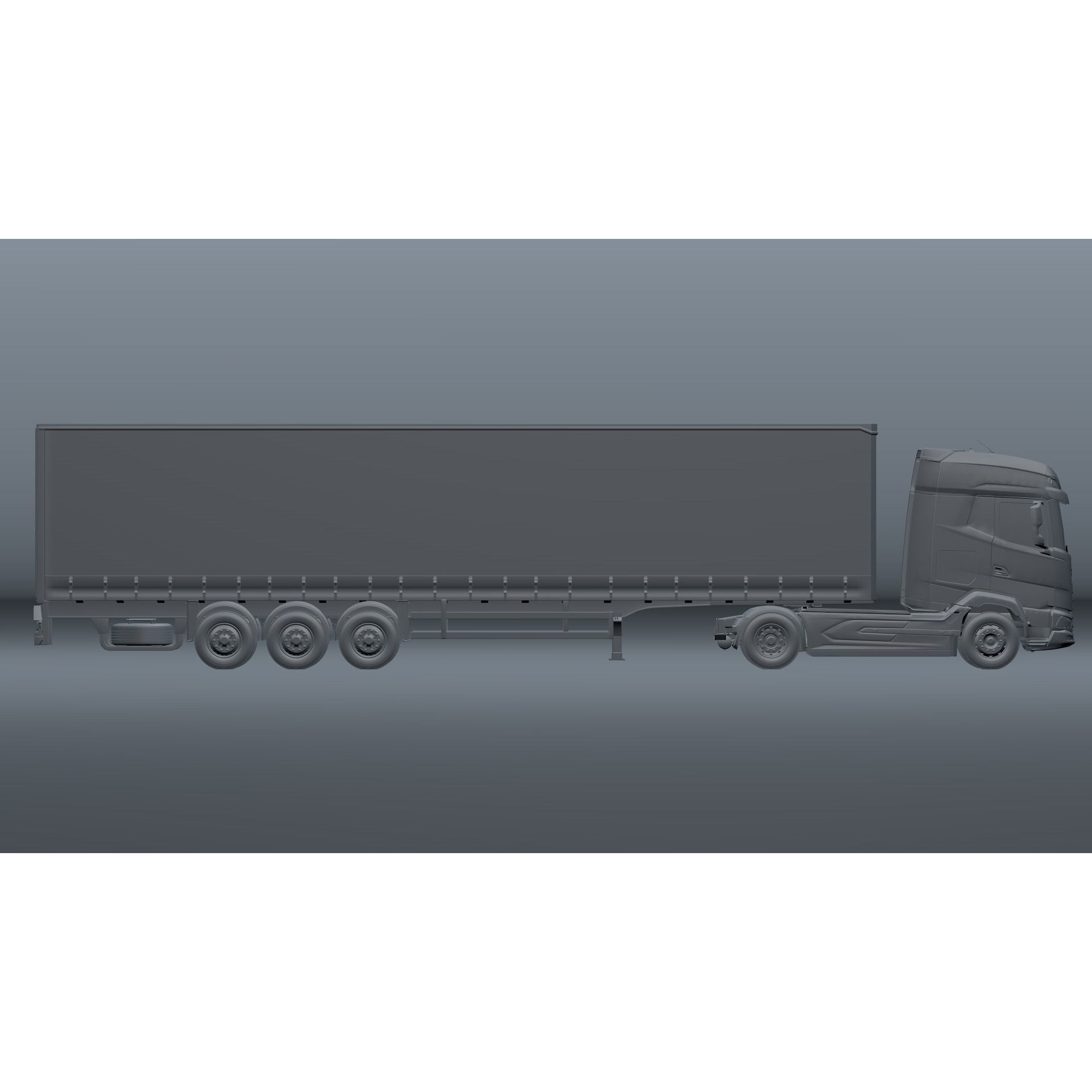 2021 DAF XG 480 Sider Trailer - High-Detail 3D Model - View 20