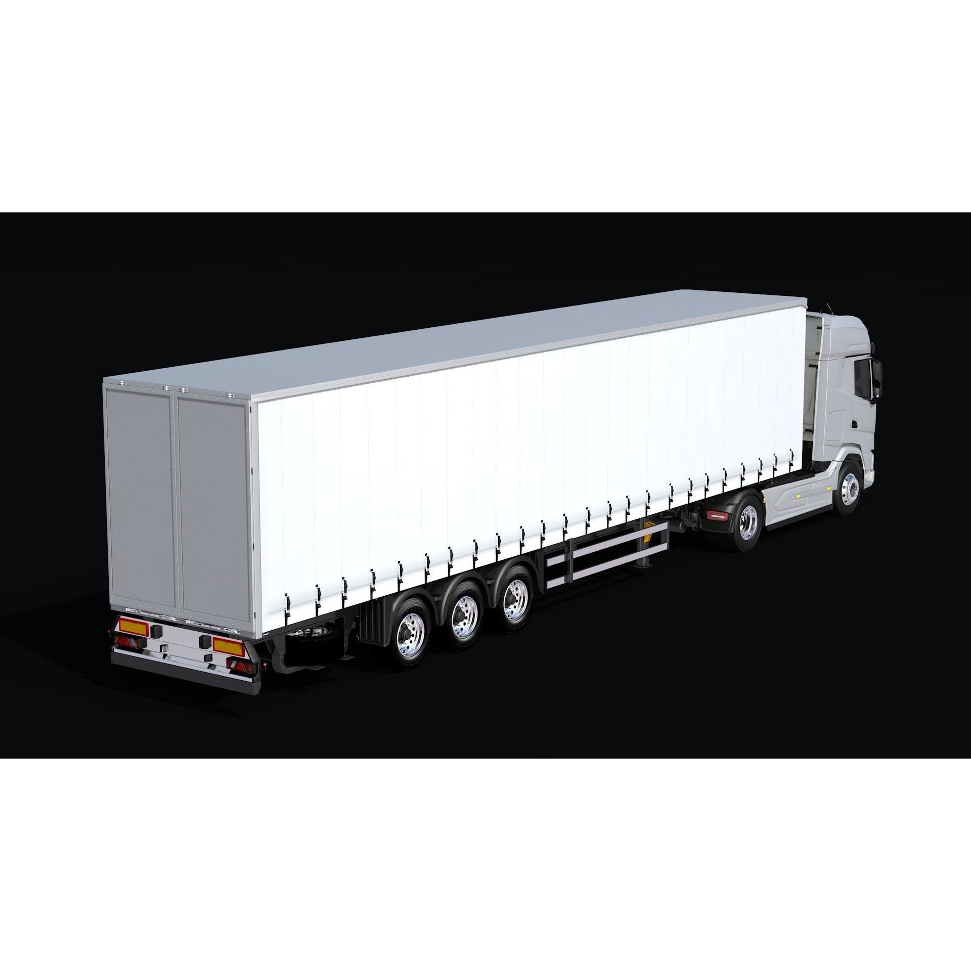 2021 DAF XG 480 Sider Trailer - High-Detail 3D Model - View 9