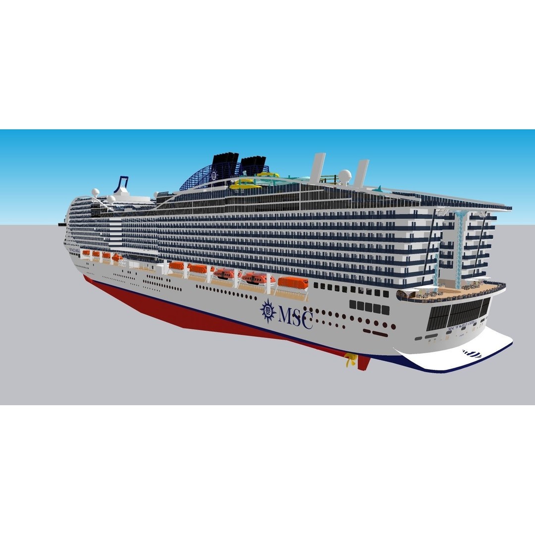 MSC World America 3D Model – High Poly Watercraft with Rigging, FBX
