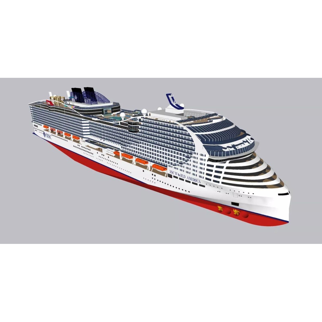 MSC World America 3D Model – High Poly Watercraft with Rigging, FBX - View 2