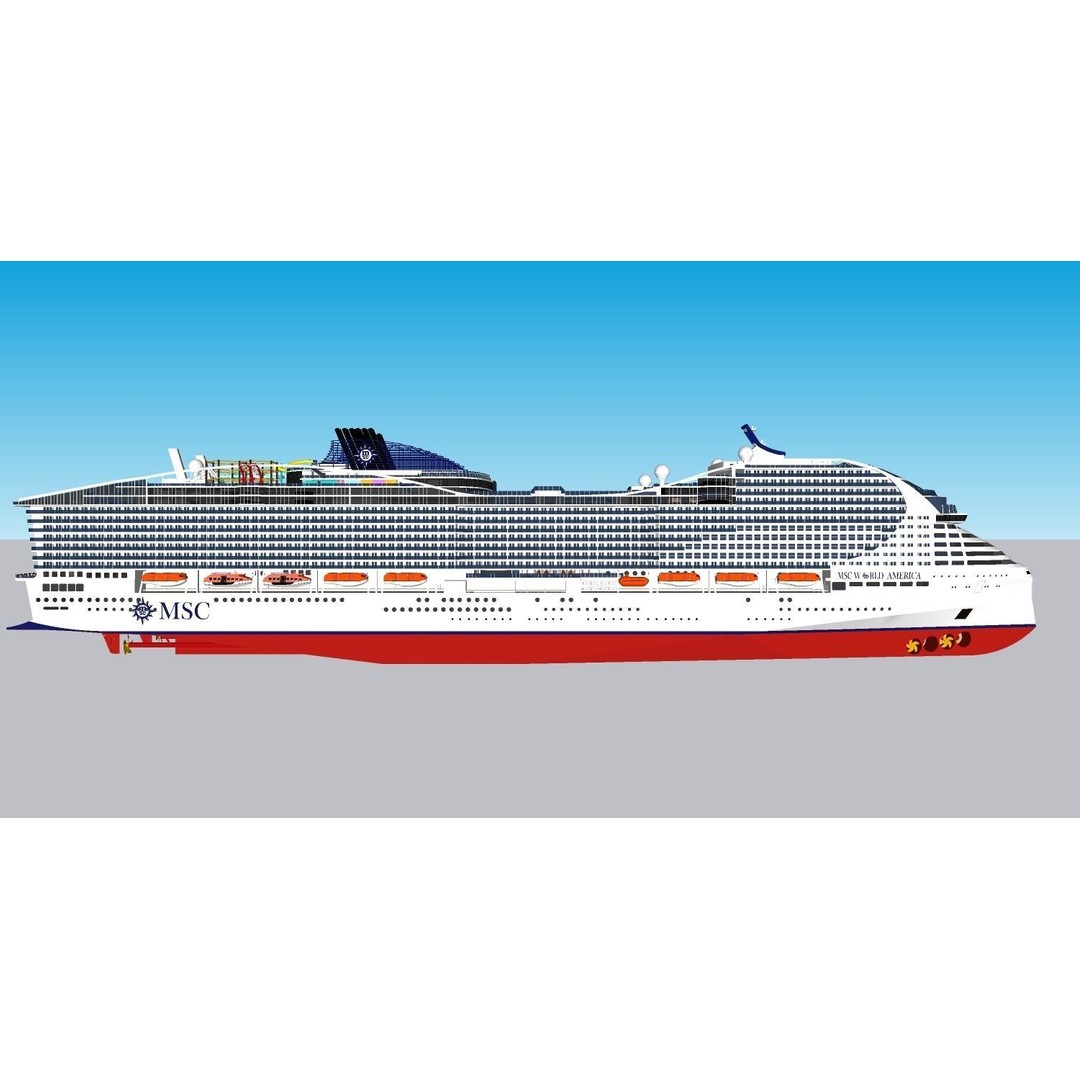 MSC World America 3D Model – High Poly Watercraft with Rigging, FBX - View 33