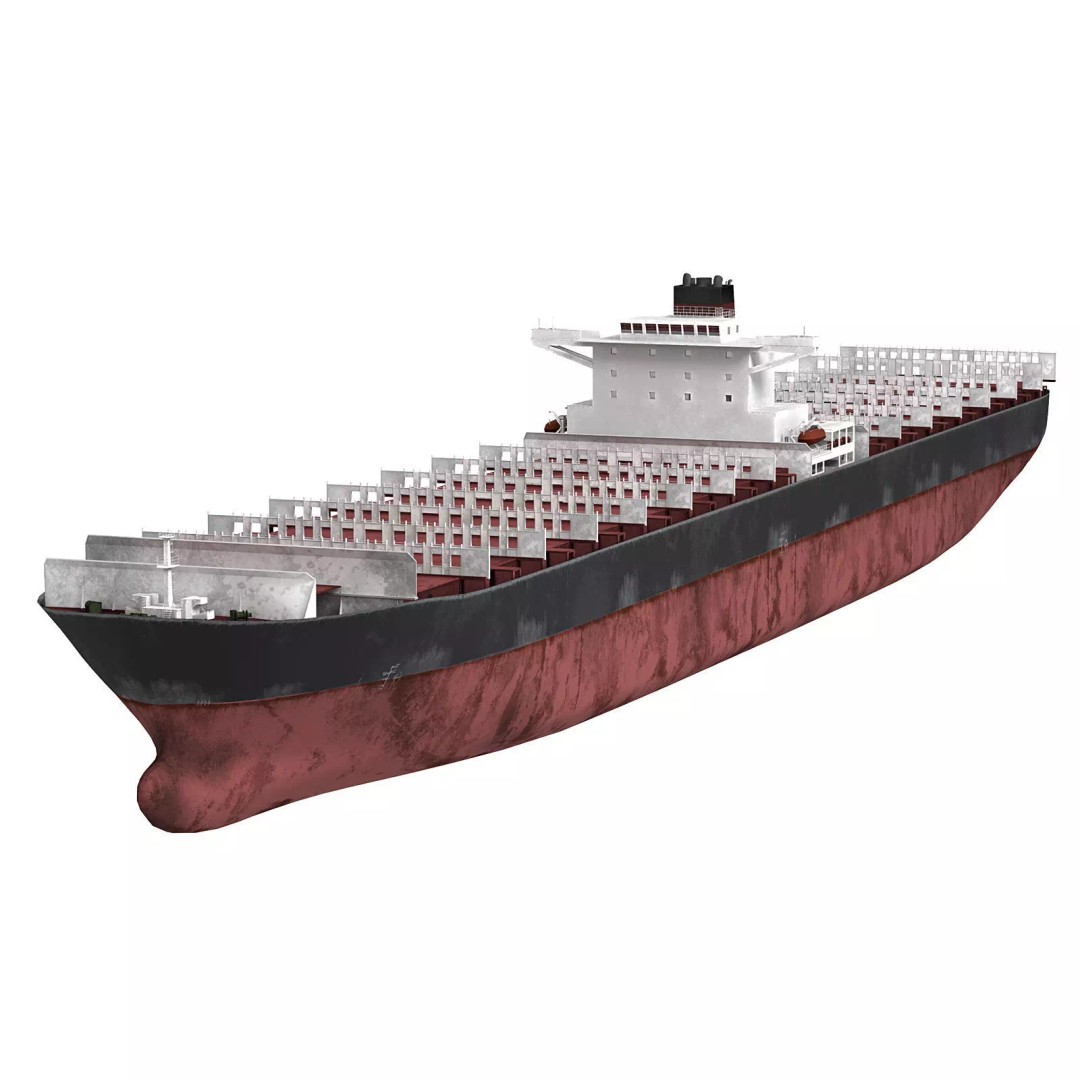 Cargo Ship 3D Model – Low Poly Industrial Vessel, FBX, PBR - View 2